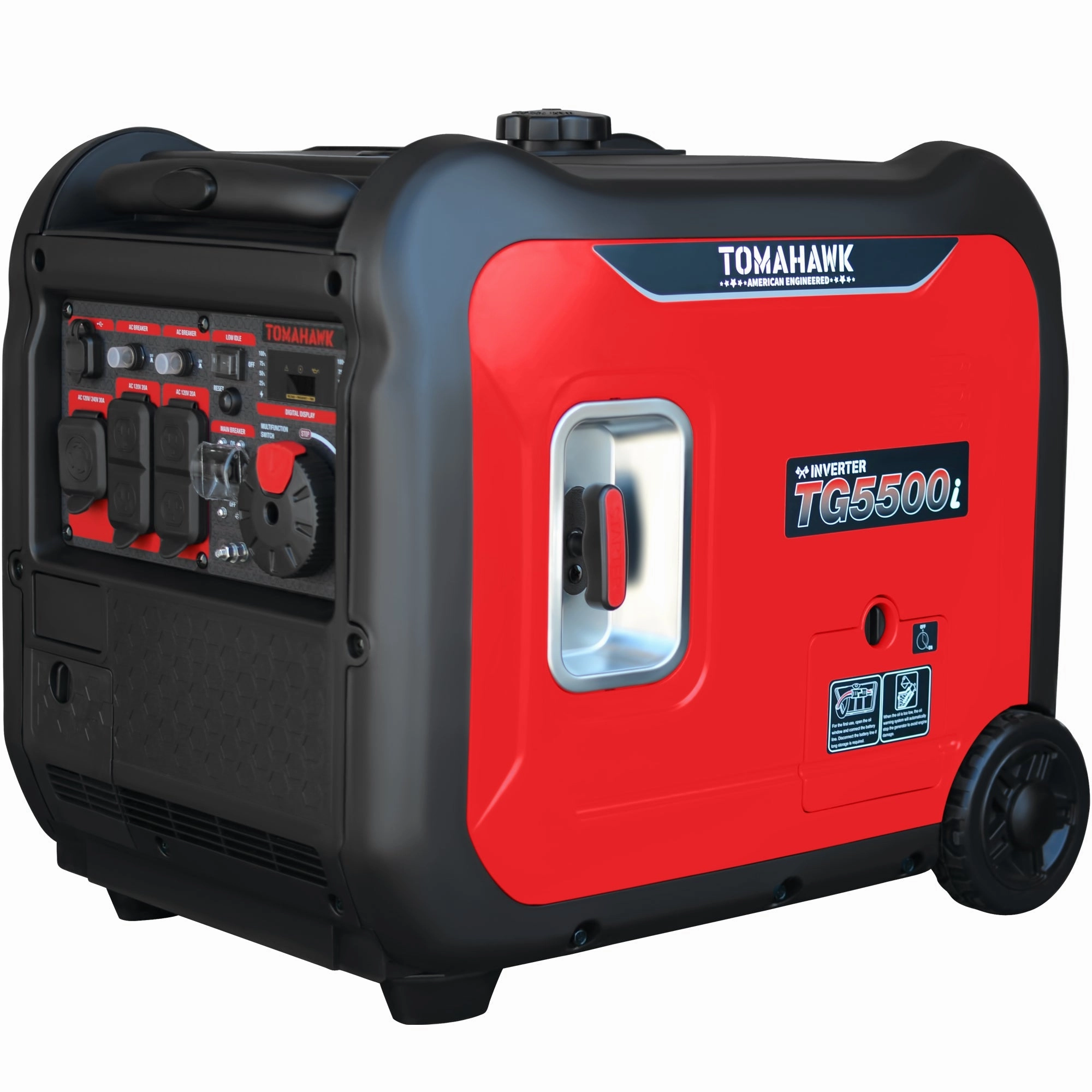 5500 Watt Inverter Generator Super Quiet Portable Gas Power Professional Use