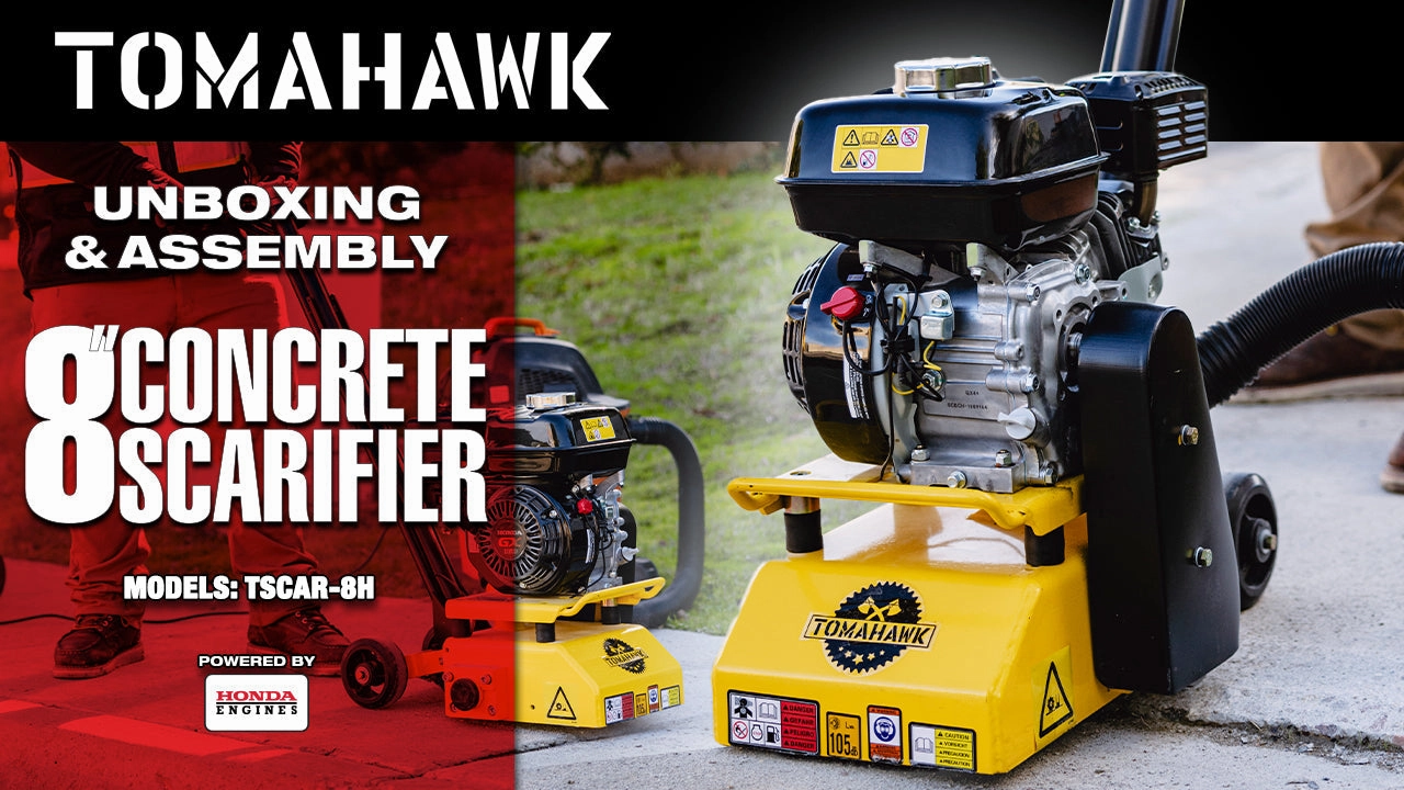 8 Gas Concrete Scarifier Planer Grinder with 5.5 HP Honda Engine Blade Bundle