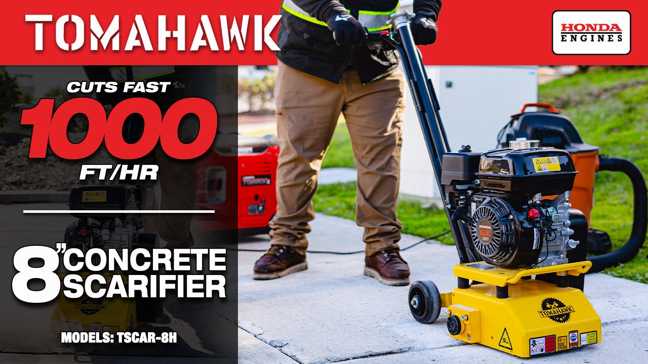 8 Gas Concrete Scarifier Planer Grinder with 5.5 HP Honda Engine Blade Bundle