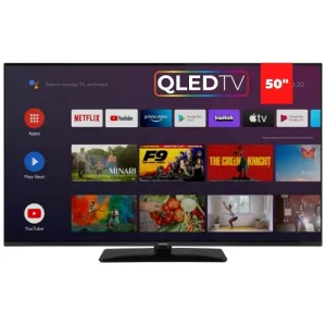 Aiwa LED TV 43Inch Smart Android, QLED, 3 HDMI, 2 USB, Chromecast built-in, Netflix tv stand, curved tv
