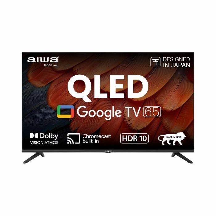 Aiwa LED TV 65" Smart Android , QLED , 3 HDMI , 2 USB  ,voice control, Netflix, Prime
