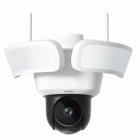 AOSU 2600 Lumen Brightness Wired Floodlight Camera - 270 Detection Angle And Vehicle Protection Camera