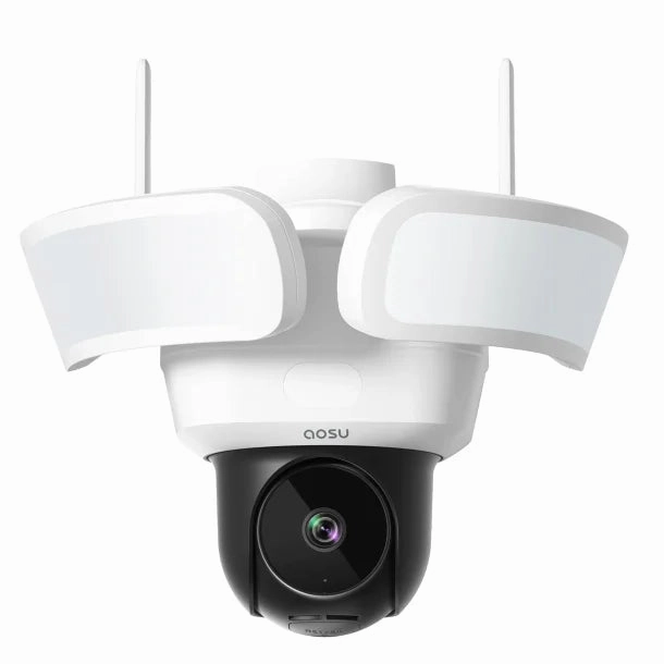 AOSU 2600 Lumen Brightness Wired Floodlight Camera - 270 Detection Angle And Vehicle Protection Camera