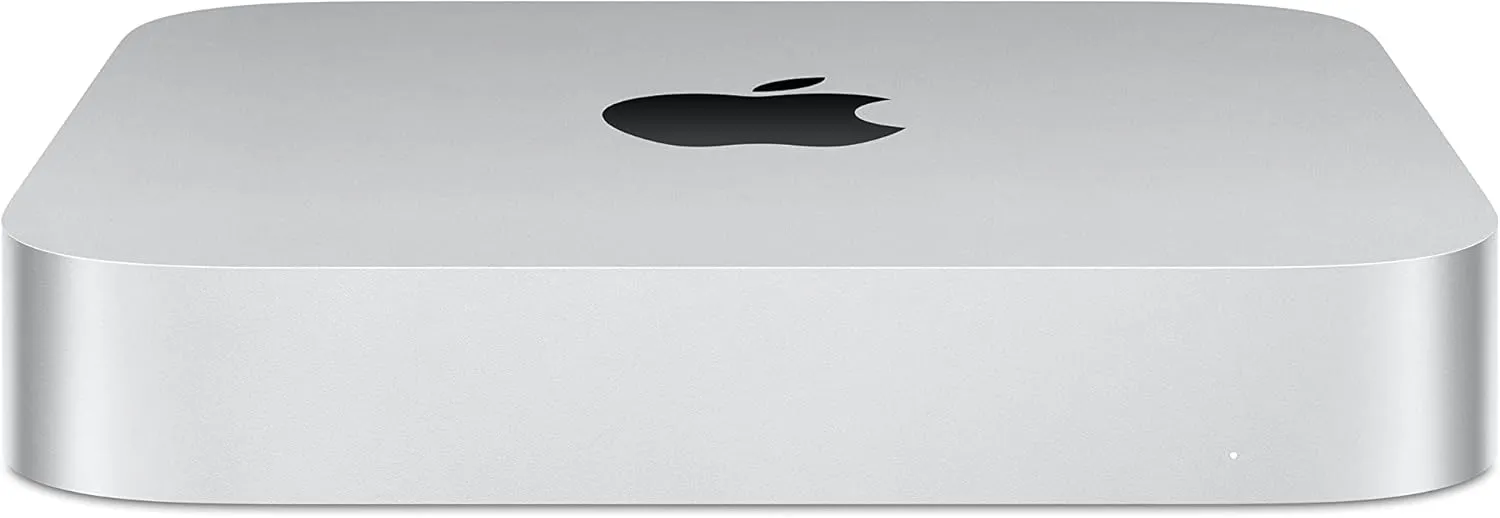 Apple Mac Mini M2, 8GB Core Cpu & 10GB Core Gpu, 256GB SSD, Silver tv stand, curved tv