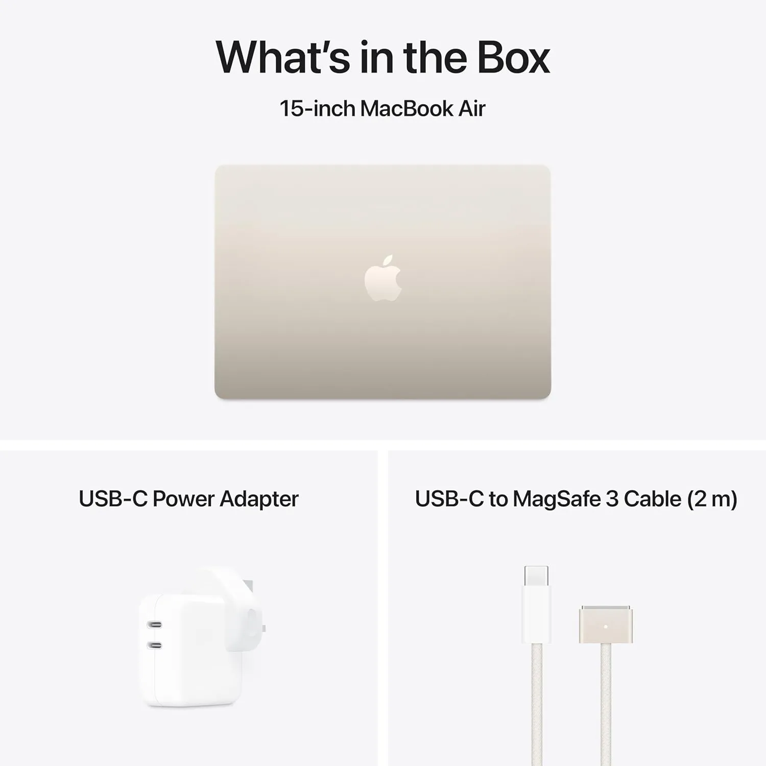 Apple MacBook 15Inch, M4 Chip with 10Core CPU & 10Core GPU, 16GB & 256GB SSD, Starlight