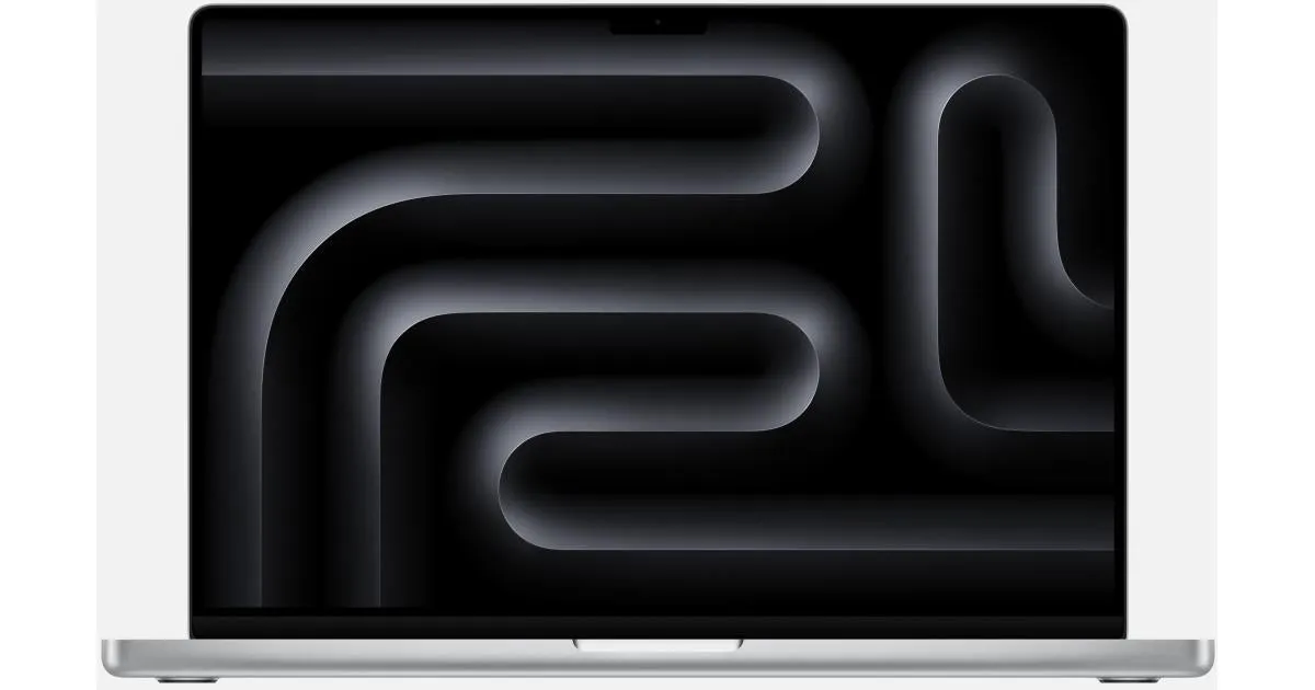 Apple MacBook Pro 14Inch, M4 chip with 10core CPU and 10core GPU, 24GB, 1TB SSD, Silver tv stand, curved tv