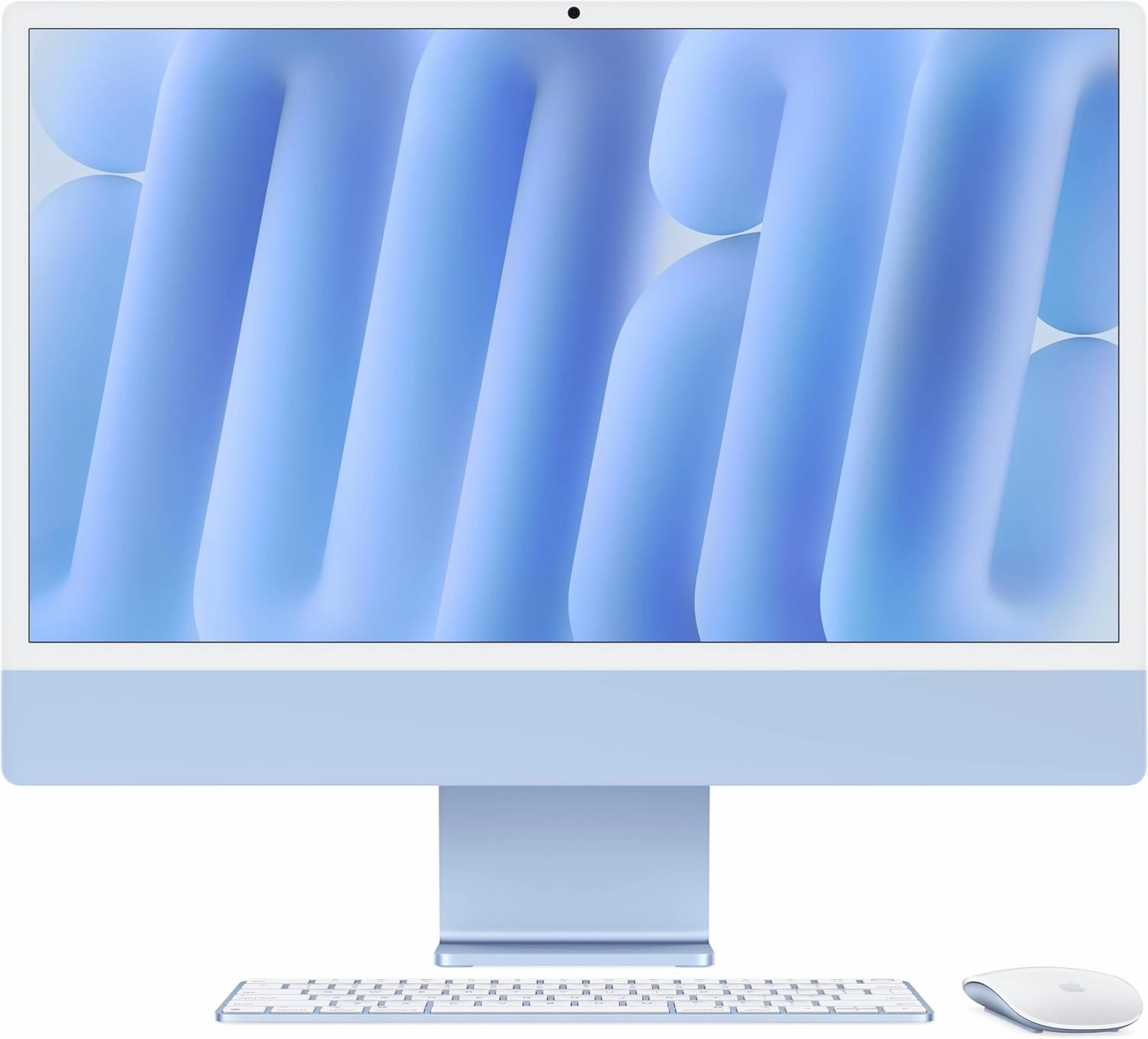 Apple iMac 24Inch with Retina 4.5K Display, M4 chip with 10core CPU, 24GB Ram, 512GB, Blue tv stand, curved tv