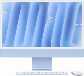 Apple iMac 24Inch with Retina 4.5K Display, M4 chip with 10core CPU and 10core, 256GB SSD, Blue tv stand, curved tv