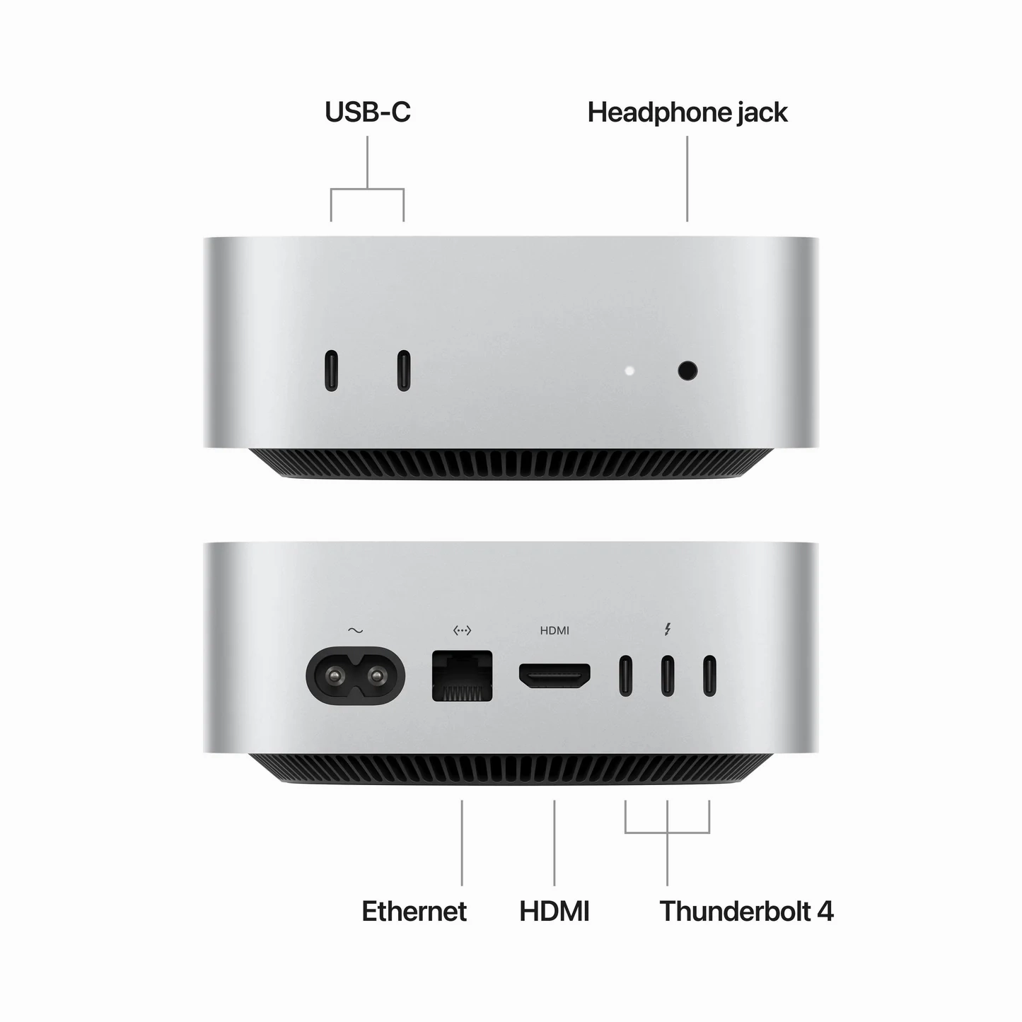 Apple Mac Mini M4, Chip 10Core CPU & 10Core GPU, 16GB, 256GB SSD, Silver