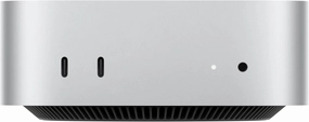 Apple Mac Mini, M4 chip with 10core CPU and 10core GPU, 16GB, 512GB SSD, Silver tv stand, curved tv