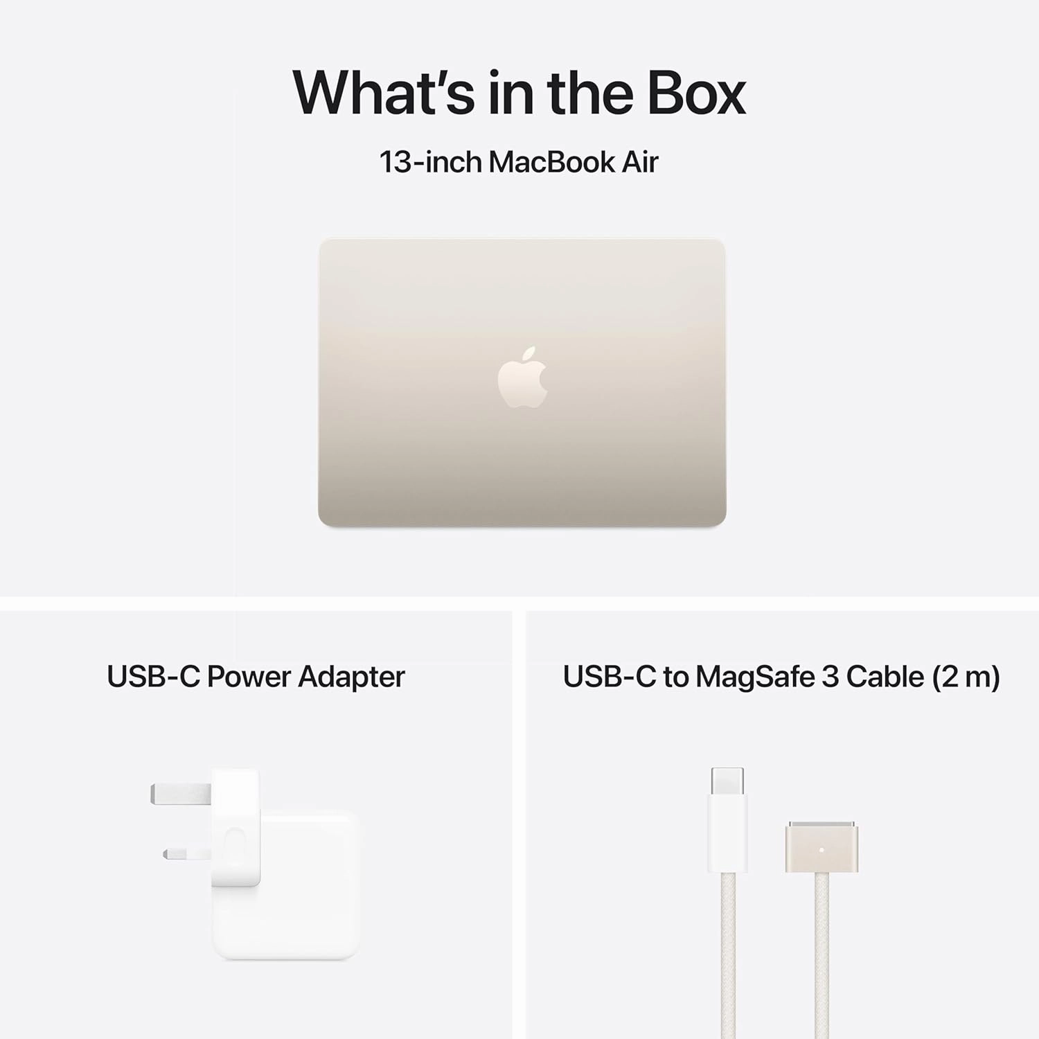 Apple MacBook 13Inch, M4 Chip with 10Core CPU & 10Core GPU, 24GB & 512GB SSD, Starlight