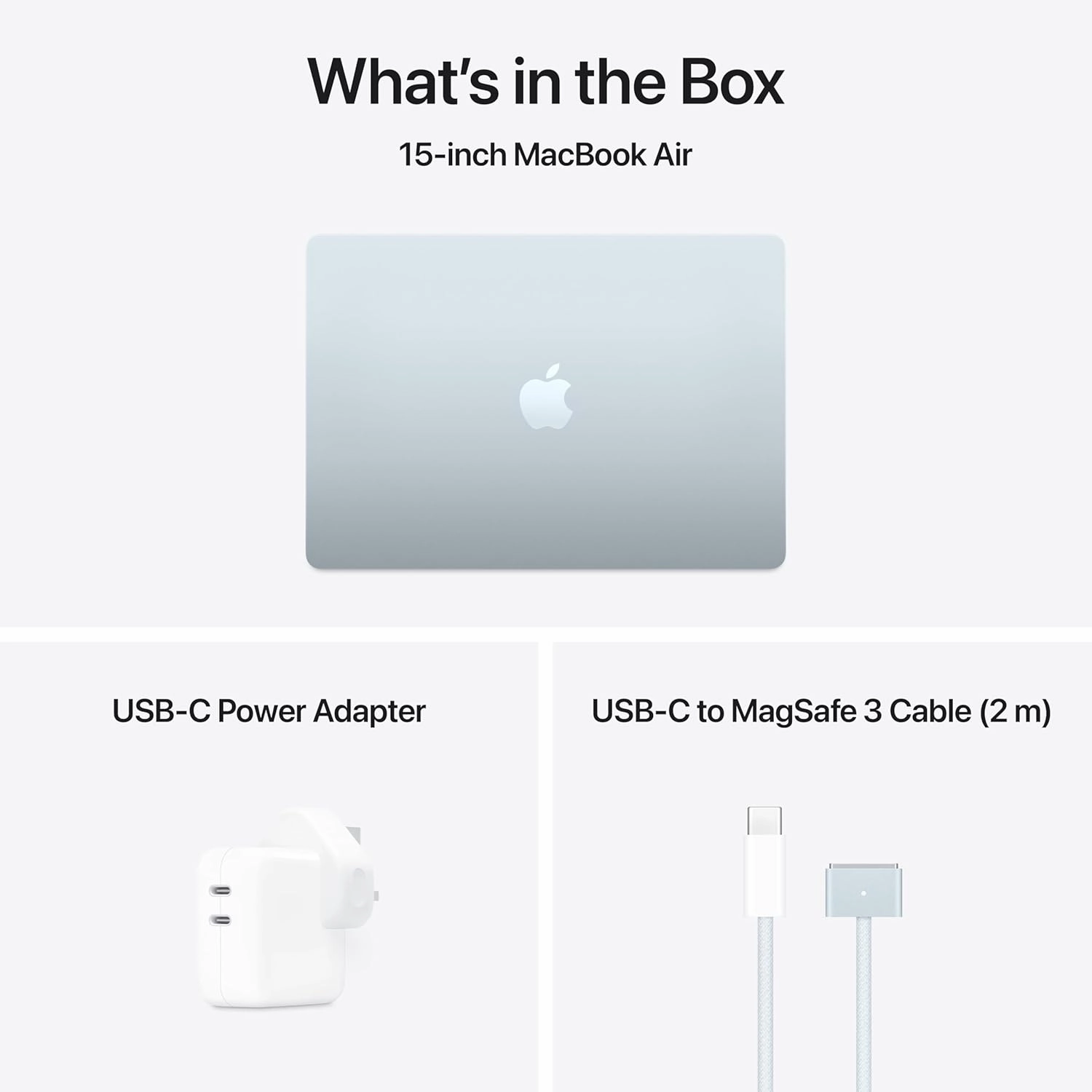 Apple MacBook 15Inch, M4 Chip with 10Core CPU & 10Core GPU, 16GB & 512GB SSD, Sky Blue