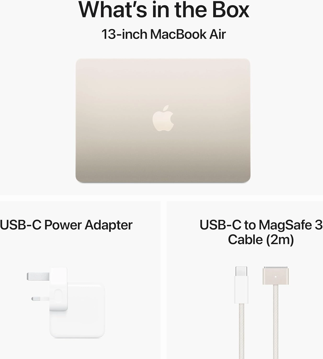 Apple MacBook Air 13Inch M3 Chip, 8 Cpu & 10 Gpu, 16GB, 512GB SSD, Starlight