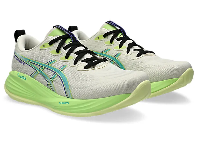 ASICS MEN'S GEL CUMULUS 27 BIRCH/LIME RUNNING SHOES Shoes_Mens-Asics