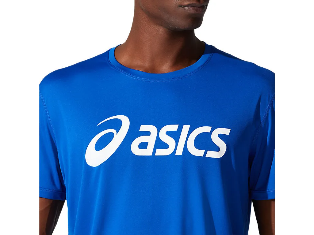 ASICS MEN'S SILVER LOGO BLUE TEE Shoes_Mens-Asics