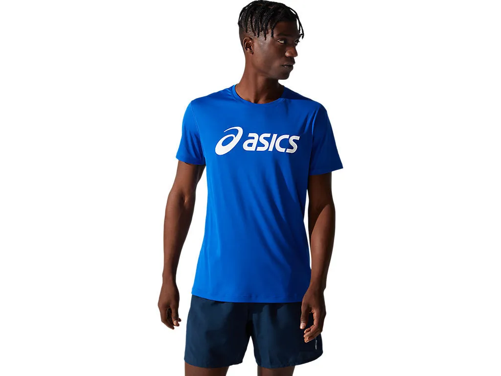 ASICS MEN'S SILVER LOGO BLUE TEE Shoes_Mens-Asics