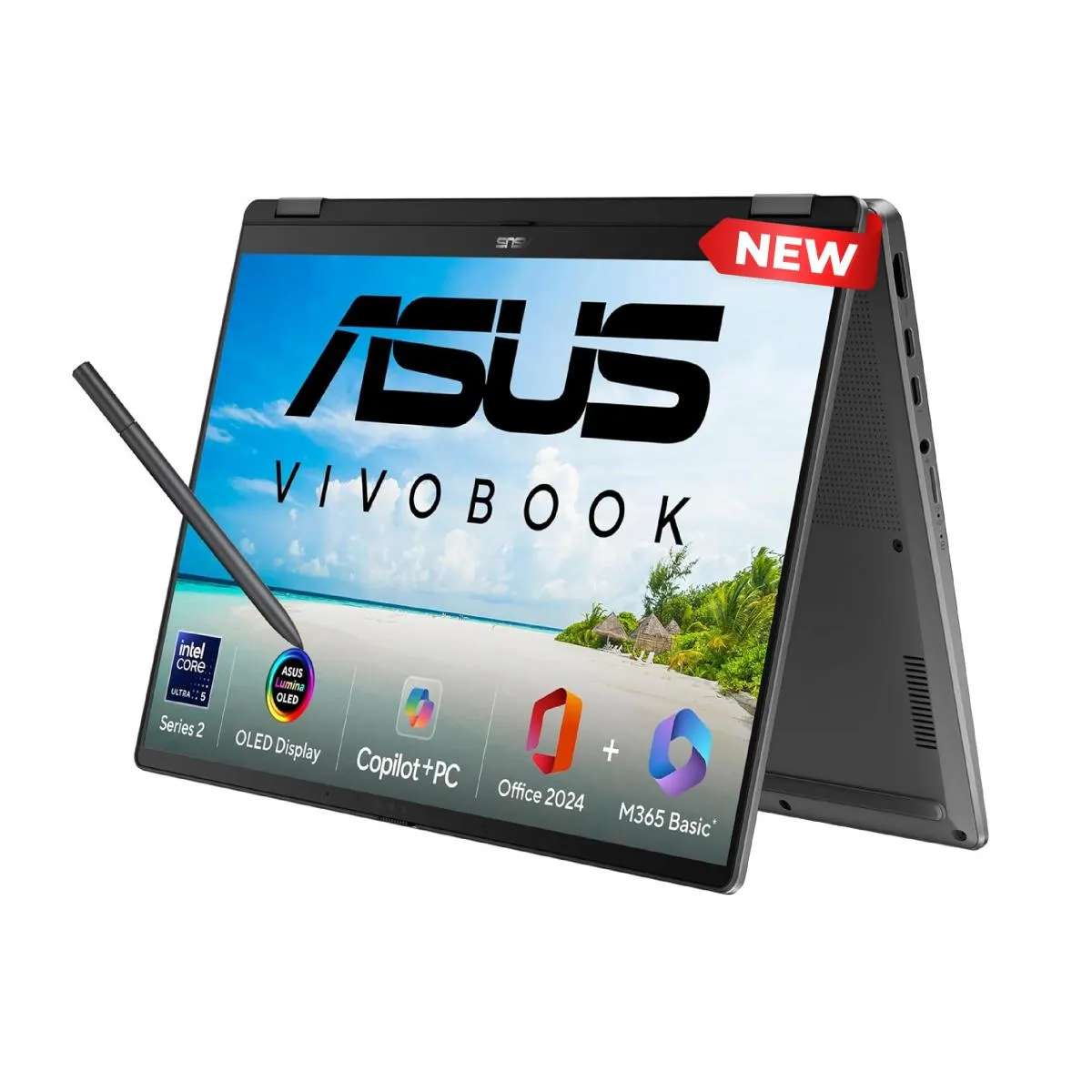 Asus Vivo book 14 Flip-Intel Core Ultra 5- 226V, 16GB & 512GB SSD, 14Inch Touch, Win11
