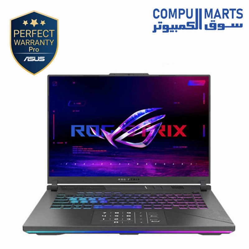 ASUS ROG STRIX G16  Laptop, Intel Core i9 14900HX, 16GB RAM, 1TB SSD 8GB NVIDIA RTX 4060, 16" WUXGA 165Hz Nebula Display, RGB Backlit ENG-ARB K/B, Win11 Home, Gray motherboard,pc