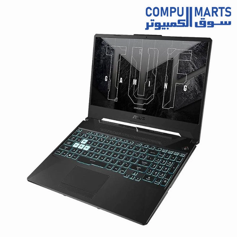ASUS TUF Gaming F15 FX506HE-HN018W Graphite Black i7-11800H CPU 2.3GHz, 8GB RAM, 512GB SSD, NV RTX 3050 Ti, 4GB VRAM 15.6FHD 144Hz, HD Webcam, WIN11, Backlit-Eng-Arb-KB
