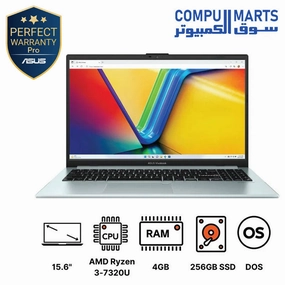 Asus Vivobook Go 15 E1504FA NJ001 Laptop, AMD Ryzen 3 7320U, 256GB SSD, 4GB RAM, 15.6 Inch, FHD LED 60Hz Display, AMD Radeon Graphics, FreeDOS - Green Grey mini pc,computer