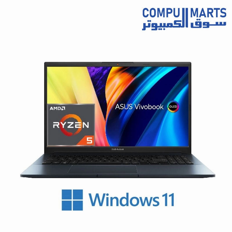ASUS Vivobook Pro 15 D6500QH-OLED005W AMD Ryzen 5-5600H, 8GB RAM, 512GB SSD, GeForce GTX1650 4GB, 15.6 Inch 2.8K OLED 120Hz, Windows 11 - Quiet Blue
