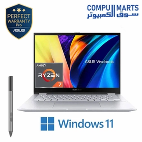 ASUS Vivobook S14 FLIP TN3402YA-LZ007W - AMD Ryzen 7 7730U - 8GB RAM DDR4 - 512GB SSD - 14 WUXGA (19201200) TOUCHSCREEN - AMD Radeon Graphics -  Transparent Silver - WIN11 - PEN  ( 90NB1112-M00EE0 ) mini pc,computer