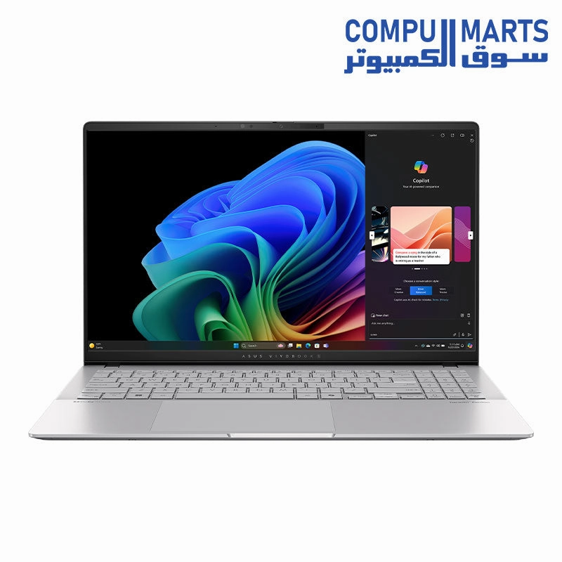 ASUS Vivobook S 15 S5507QA Snapdragon X Elite X1E 78 100 Laptop, Qualcomm Adreno GPU, 32GB LPDDR5X Ram, 1TB SSD, 15.6 3K (2880 x 1620) OLED 120Hz , 100% DCI-P3 600nits, Wi-Fi 7, Windows 11 Home, S5507QA