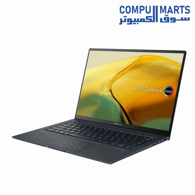 Asus Zenbook 14X (UX3404VA-OLED009W) - Core-i9-13900H, 16GB, 512GB SSD, Intel Iris Xe, 14.5" 2.8K (2880 x 1800) OLED 16:10 120Hz, backlit A/E KB, Win11, Gray, Aluminium material top & bottom, 810H military-grade, 1.5Kgm Sleeve