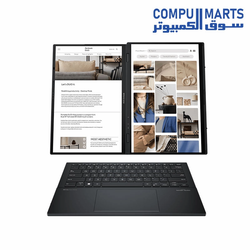ASUS Zenbook DUO (2024) UX8406 Intel Core Ultra 9-185H - Intel Arc Graphics - RAM 32GB LPDDR5X - 2TB M.2 NVMe PCIe 4.0 SSD -  14-inch 3K