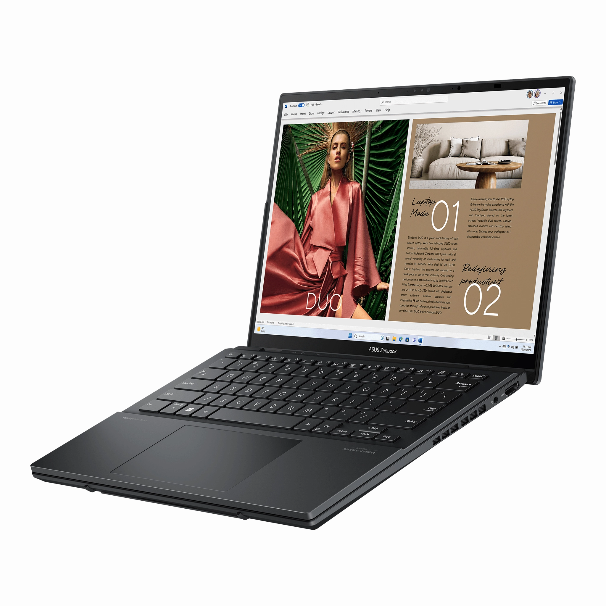 ASUS Zenbook Duo UX8406CA-PS99T Dual-Touchscreen Laptop