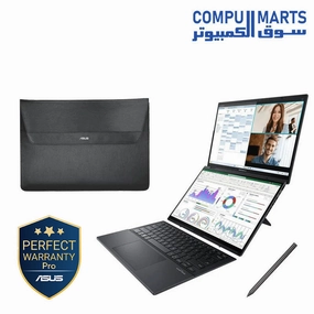 Asus Zenbook DUO  UX8406CA-PZ062W Laptop, Intel Core Ultra 7 255H, 1TB SSD, 32GB RAM, 14 Inch, 3K, OLED, 120Hz, Intel Arc Graphics, Windows 11 - Inkwell Grey mini pc,computer
