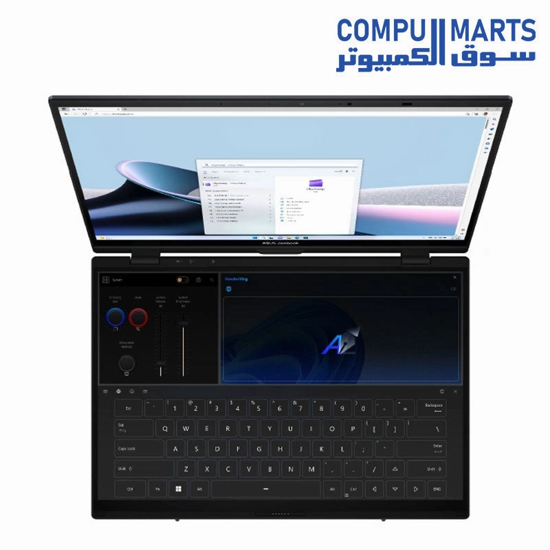 ASUS Zenbook Duo UX8406MA-PZ073W Ultra 7 Processor 155H LPDDR5X 16GB 1TB M.2 NVMe PCIe 4.0 SSD Intel Ar Graphics 14 3K (2880 x 1800) OLED 16:10 aspect ratio WIN 11  ( 1 Year Perfect Warranty )