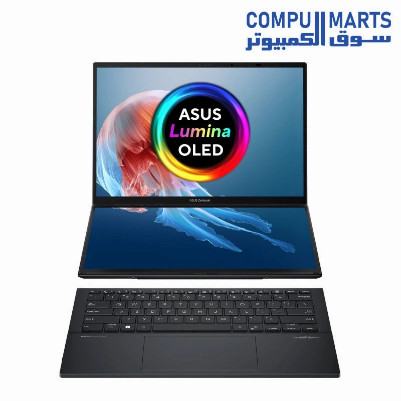ASUS Zenbook Duo UX8406MA-PZ073W Ultra 7 Processor 155H LPDDR5X 16GB 1TB M.2 NVMe PCIe 4.0 SSD Intel Ar Graphics 14 3K (2880 x 1800) OLED 16:10 aspect ratio WIN 11  ( 1 Year Perfect Warranty )