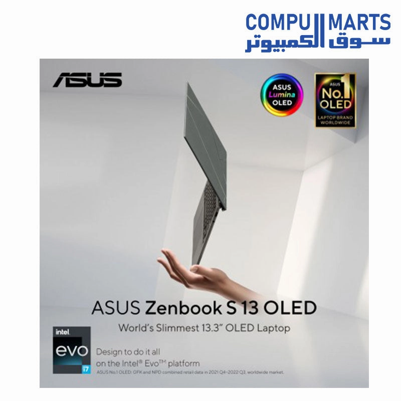 ASUS Zenbook S 13 OLED (UX5304) -  Intel Core i7-1355U -RAM 16 GB-1TB M.2 NVMe PCIe- Intel Iris Xe Graphics-13.3-inch-Windows 11
