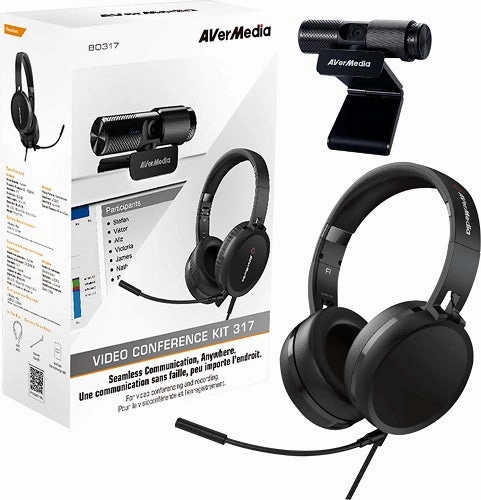 AVerMedia Video Conference Kit noise cancelling headphones, bluetooth earbuds