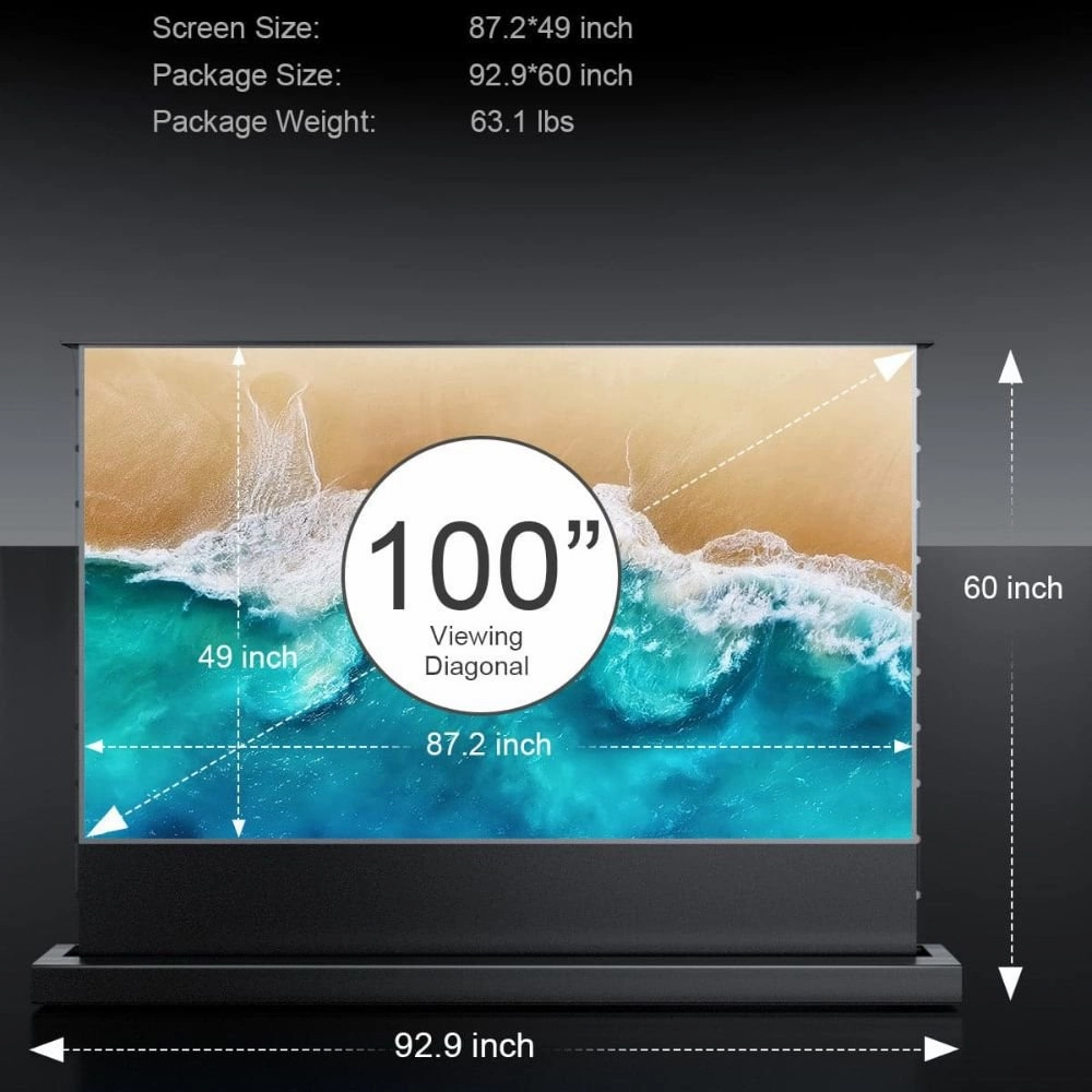 AWOL Vision 100''-120" Cinematic  ALR Motorized Floor Rising Acoustic Screen
