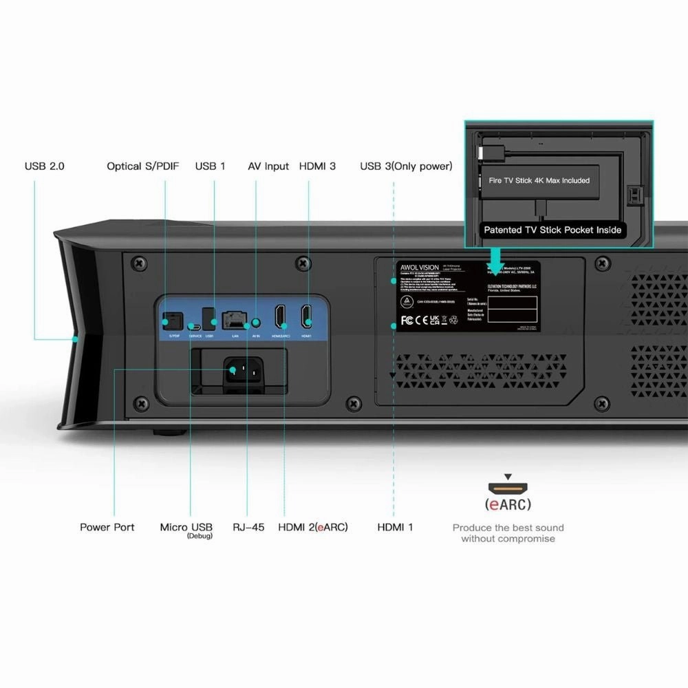 AWOL Vision 4K 3D Triple Laser Projector LTV-2500