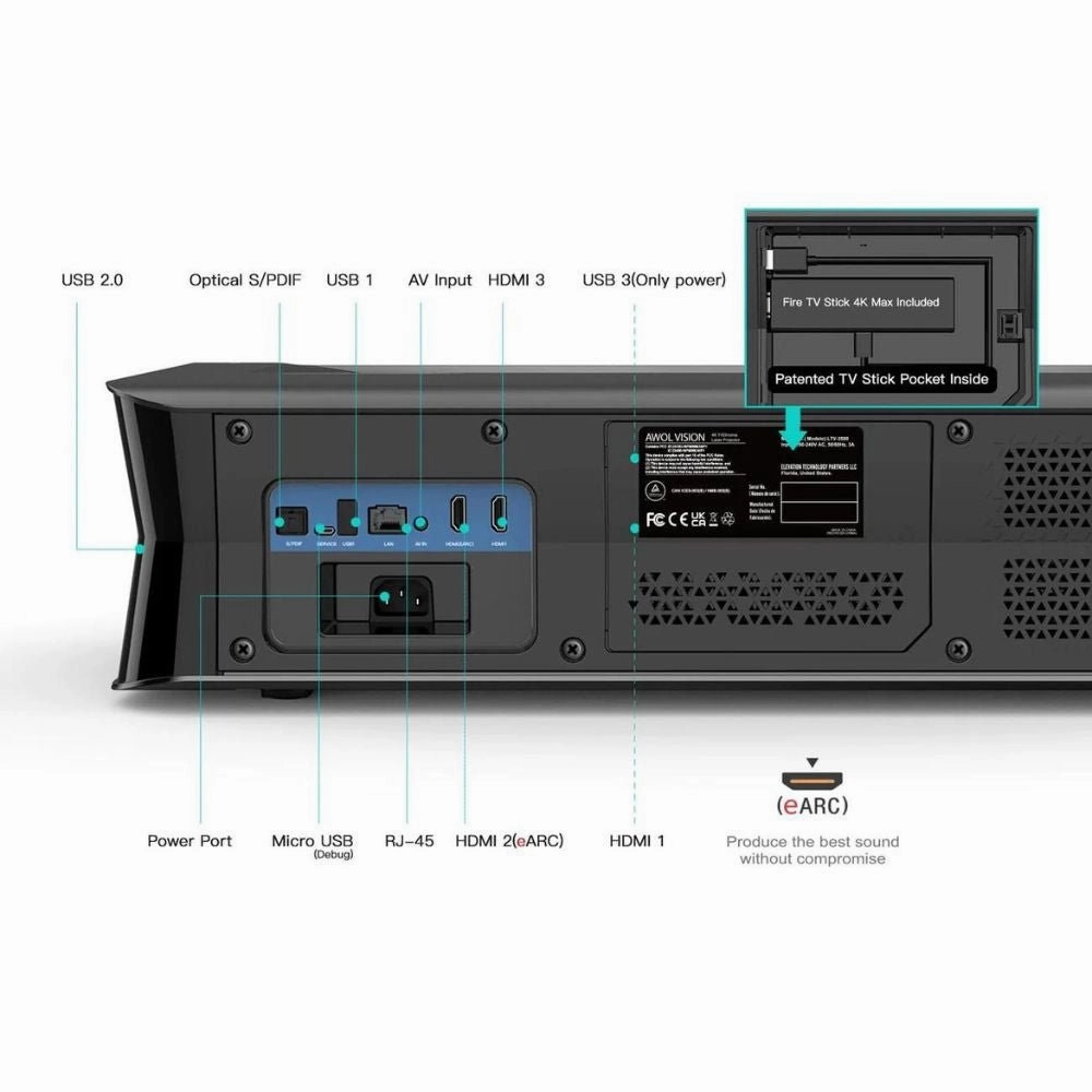 AWOL Vision 4K 3D Triple Laser Projector LTV-3000 Pro