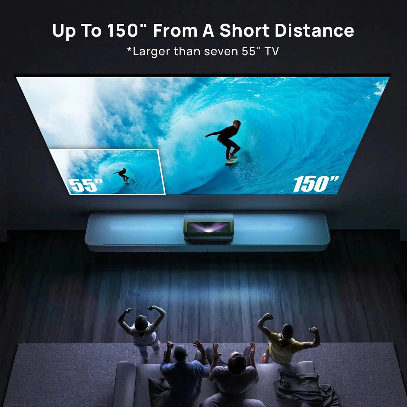 AWOL Vision LTV-3000 Pro Plus 100''-120'' Daylight ALR Screen Bundle - 4K 3D Ultra Short Throw Triple Laser Projector