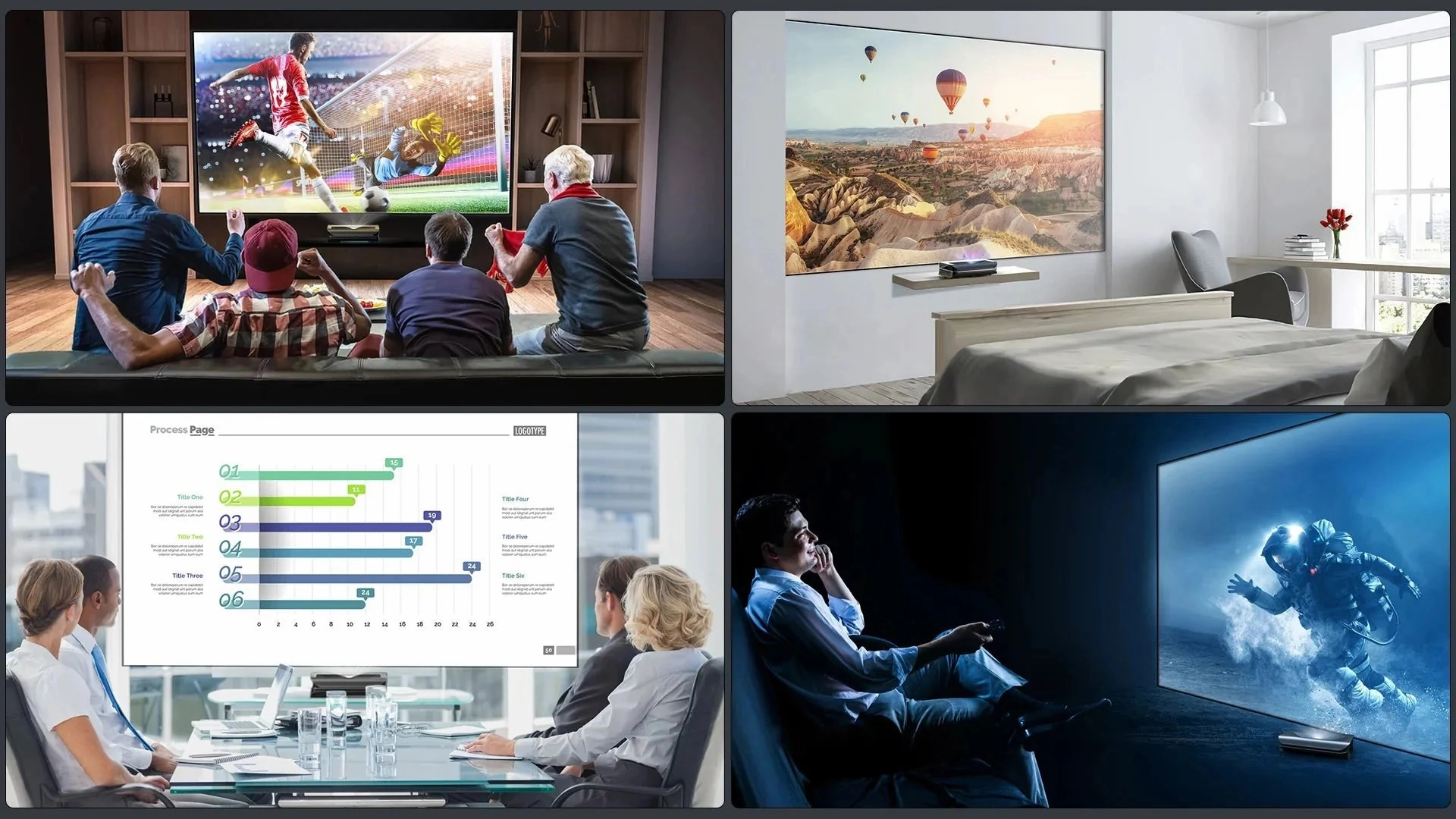 AWOL Vision LTV-3000 Pro Plus 100''-150" Matte White Screen Bundle