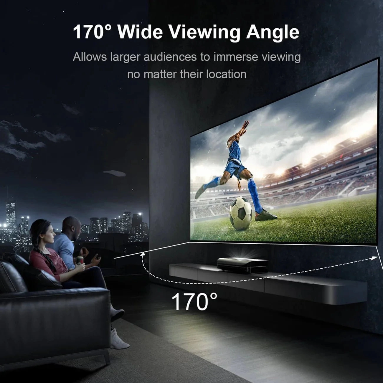 AWOL Vision LTV-3000 Pro Plus 100''-150" Matte White Screen Bundle