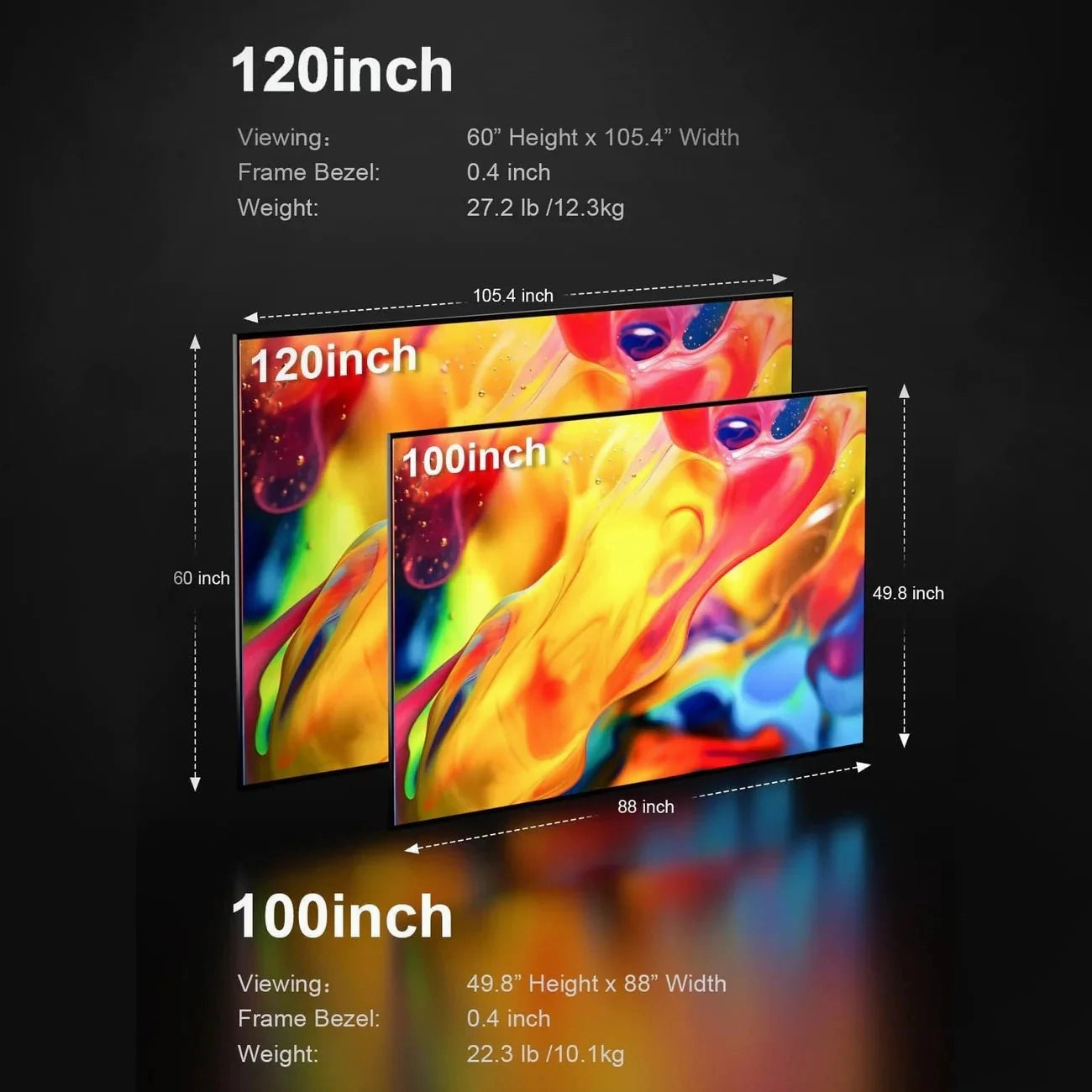 AWOL Vision LTV-3000 Pro Plus 100''-150" Matte White Screen Bundle