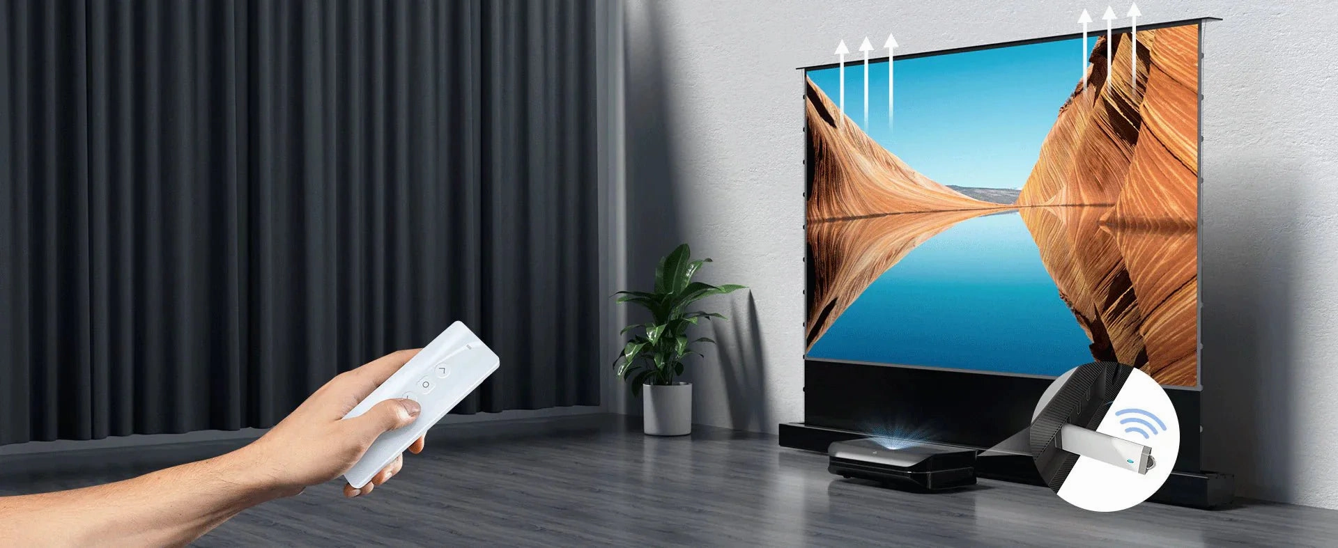 AWOL Vision LTV-3000 Pro Plus 100"-130" AWOL Vision Acoustic ALR Floor Rising Screen Bundle