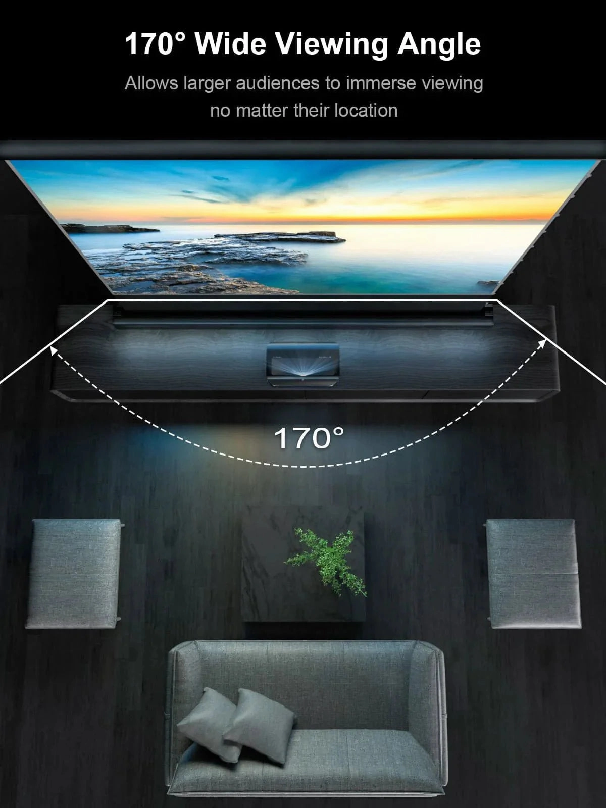 AWOL Vision LTV-3000 Pro Plus 100"-130" AWOL Vision Acoustic ALR Floor Rising Screen Bundle