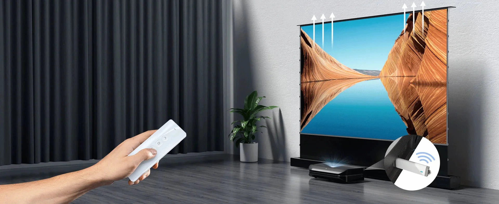 AWOL Vision LTV-3500 Pro Plus 100''-120" AWOL Vision Acoustic ALR Floor Rising Screen Bundle