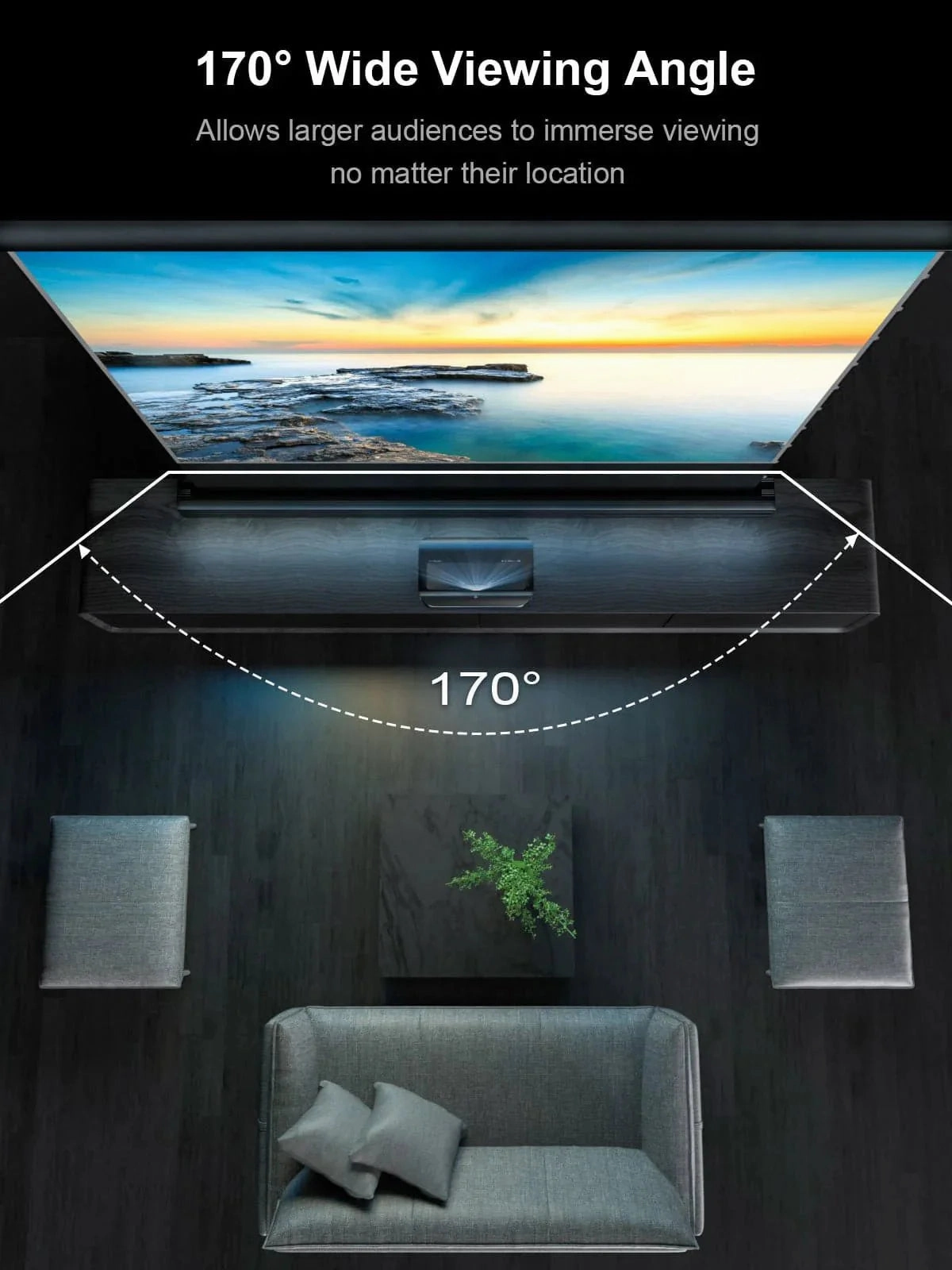 AWOL Vision LTV-3500 Pro Plus 100''-120" AWOL Vision Acoustic ALR Floor Rising Screen Bundle