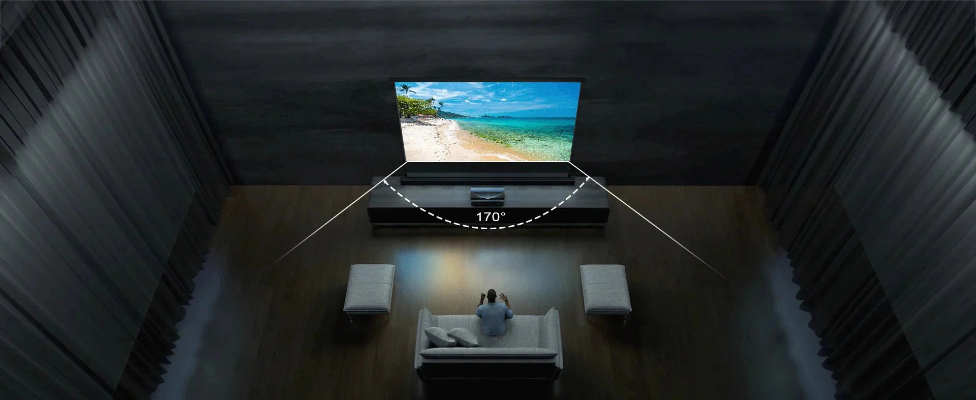 AWOL Vision LTV-3500 Pro Plus 100''-120" AWOL Vision Acoustic ALR Floor Rising Screen Bundle