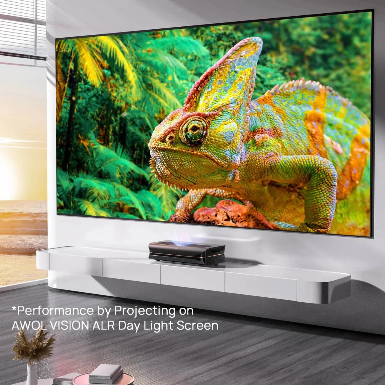 Awol Vision LTV-3500 Pro Plus 100''-150'' Wall-Mount Cinematic ALR Screen Bundle
