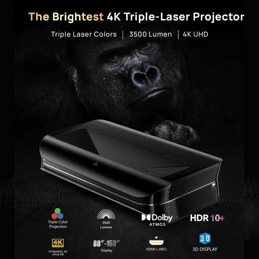 AWOL Vision LTV-3500 Pro Plus Free 100''-120'' Daylight ALR Screen Bundle