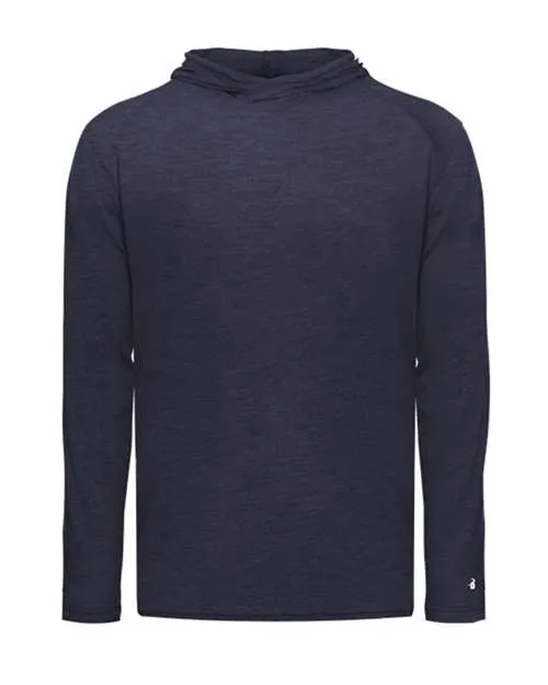Badger 2905 Youth Tri-Blend Surplice Hooded Long Sleeve T-Shirt